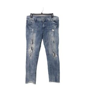 ALMOST FAMOUS Distressed Destroyed Raw Hem Denim Jeans Size 13